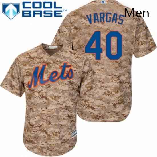Mens Majestic New York Mets 40 Jason Vargas Authentic Camo Alternate Cool Base MLB Jersey